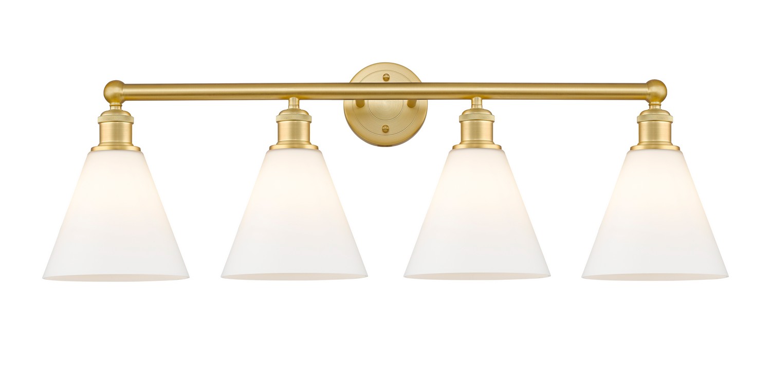 Four Light Bath Vanity by Innovations - Edison Collection, Satin Gold Finish - 616-4W-SG-GBC-81