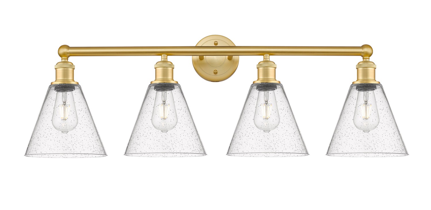 Four Light Bath Vanity by Innovations - Edison Collection, Satin Gold Finish - 616-4W-SG-GBC-84