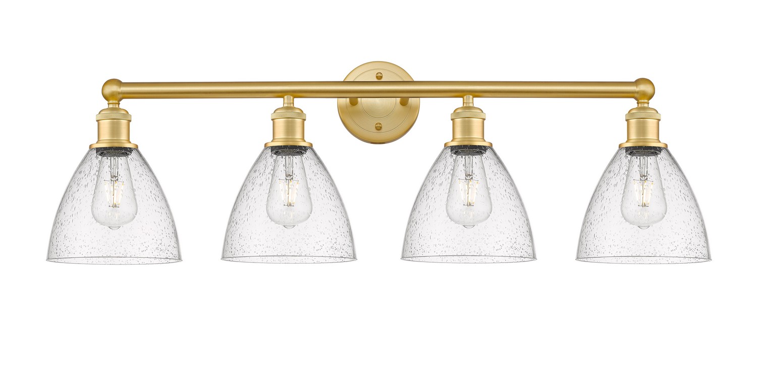 Four Light Bath Vanity by Innovations - Edison Collection, Satin Gold Finish - 616-4W-SG-GBD-754