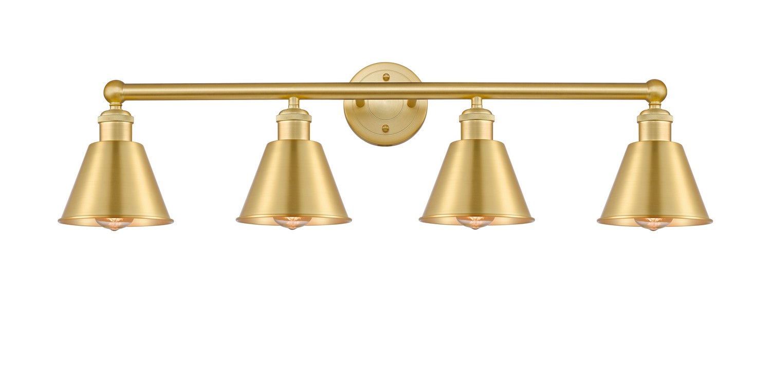 Four Light Bath Vanity by Innovations - Edison Collection, Satin Gold Finish - 616-4W-SG-M8-SG
