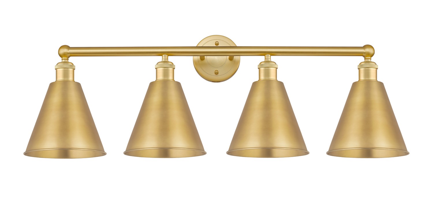 Four Light Bath Vanity by Innovations - Edison Collection, Satin Gold Finish - 616-4W-SG-MBC-8-SG