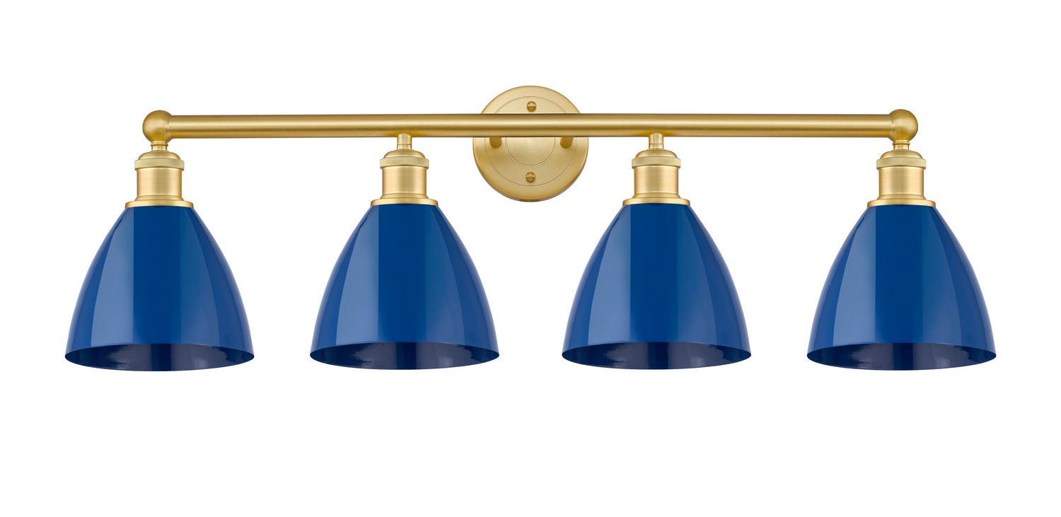 Four Light Bath Vanity by Innovations - Edison Collection, Satin Gold Finish - 616-4W-SG-MBD-75-BL