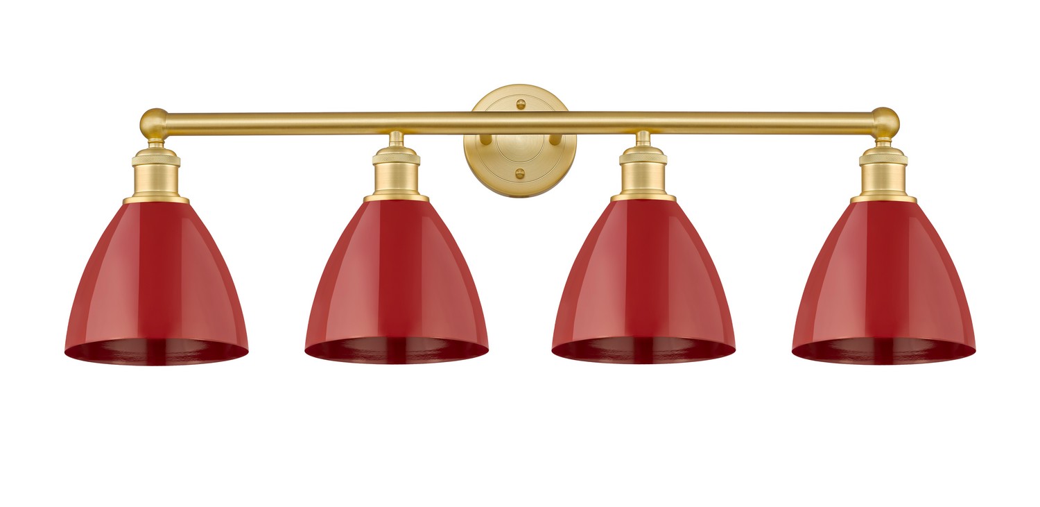 Four Light Bath Vanity by Innovations - Edison Collection, Satin Gold Finish - 616-4W-SG-MBD-75-RD