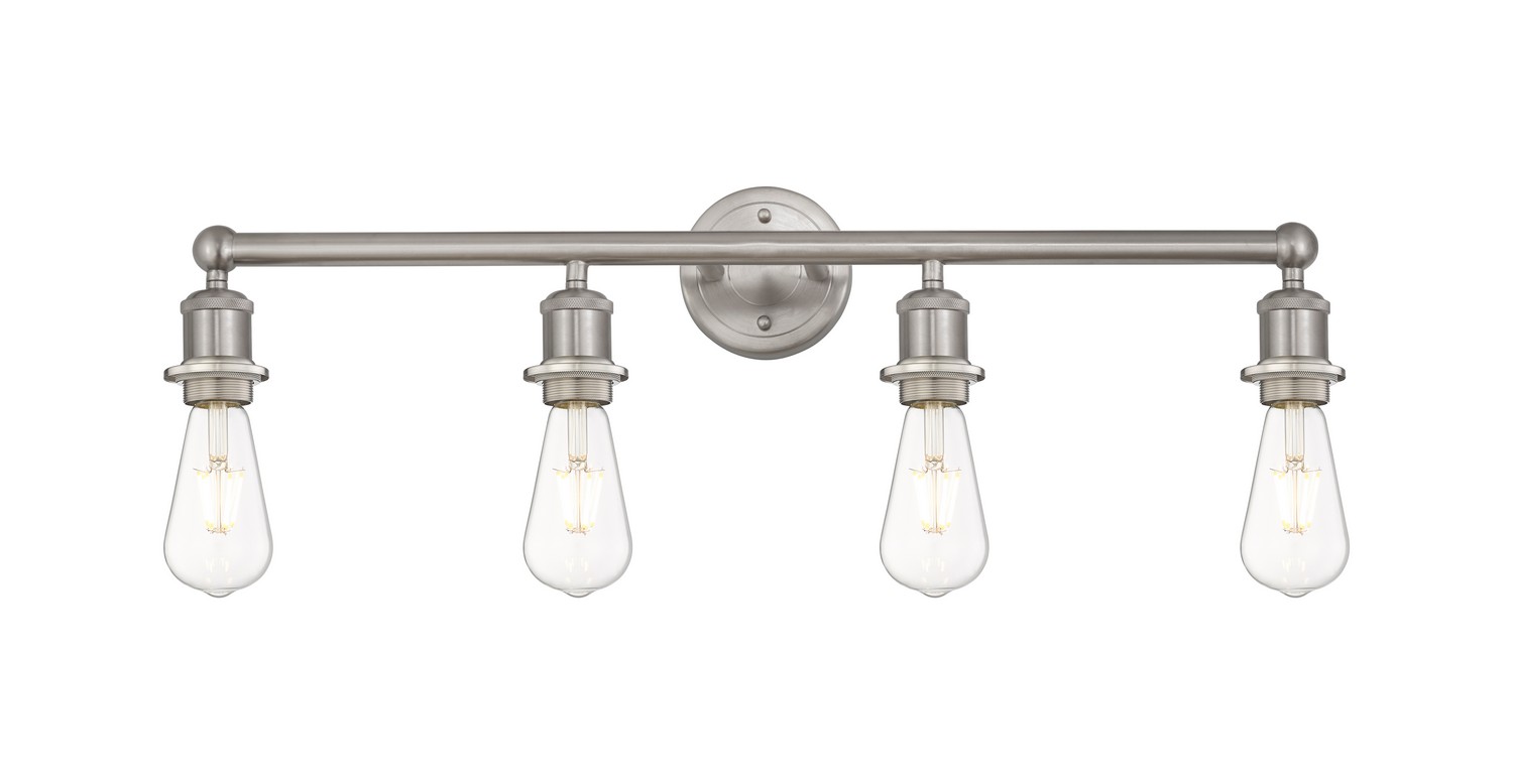 Four Light Bath Vanity by Innovations - Edison Collection, Satin Nickel Finish - 616-4W-SN