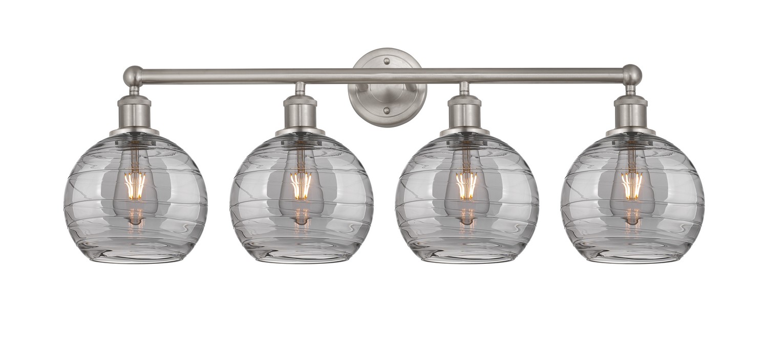 Four Light Bath Vanity by Innovations - Edison Collection, Satin Nickel Finish - 616-4W-SN-G1213-8SM