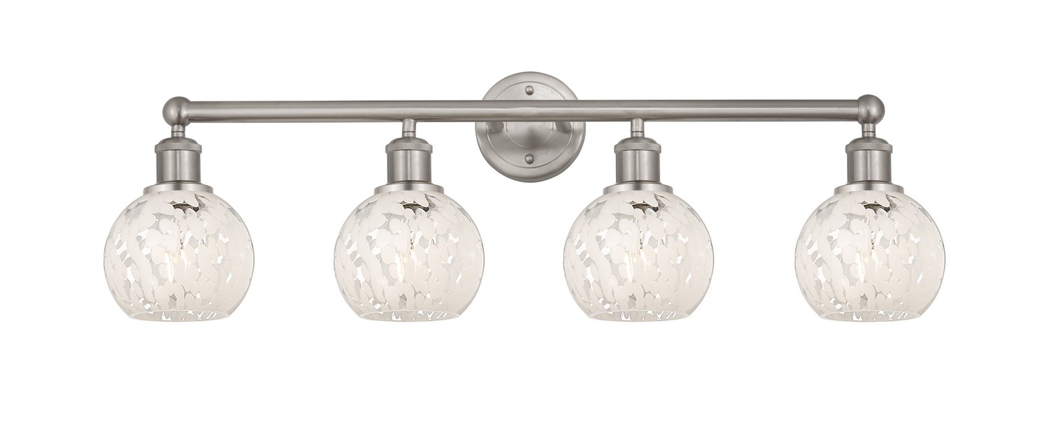 Four Light Bath Vanity by Innovations - Edison Collection, Brushed Satin Nickel Finish - 616-4W-SN-G1216-6WM