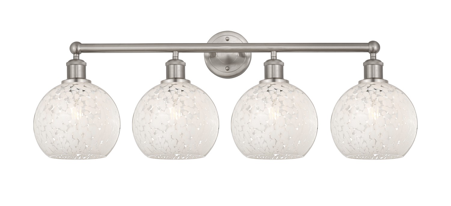 Four Light Bath Vanity by Innovations - Edison Collection, Satin Nickel Finish - 616-4W-SN-G1216-8WM