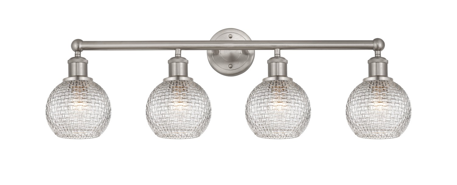 Four Light Bath Vanity by Innovations - Edison Collection, Brushed Satin Nickel Finish - 616-4W-SN-G122C-6CL