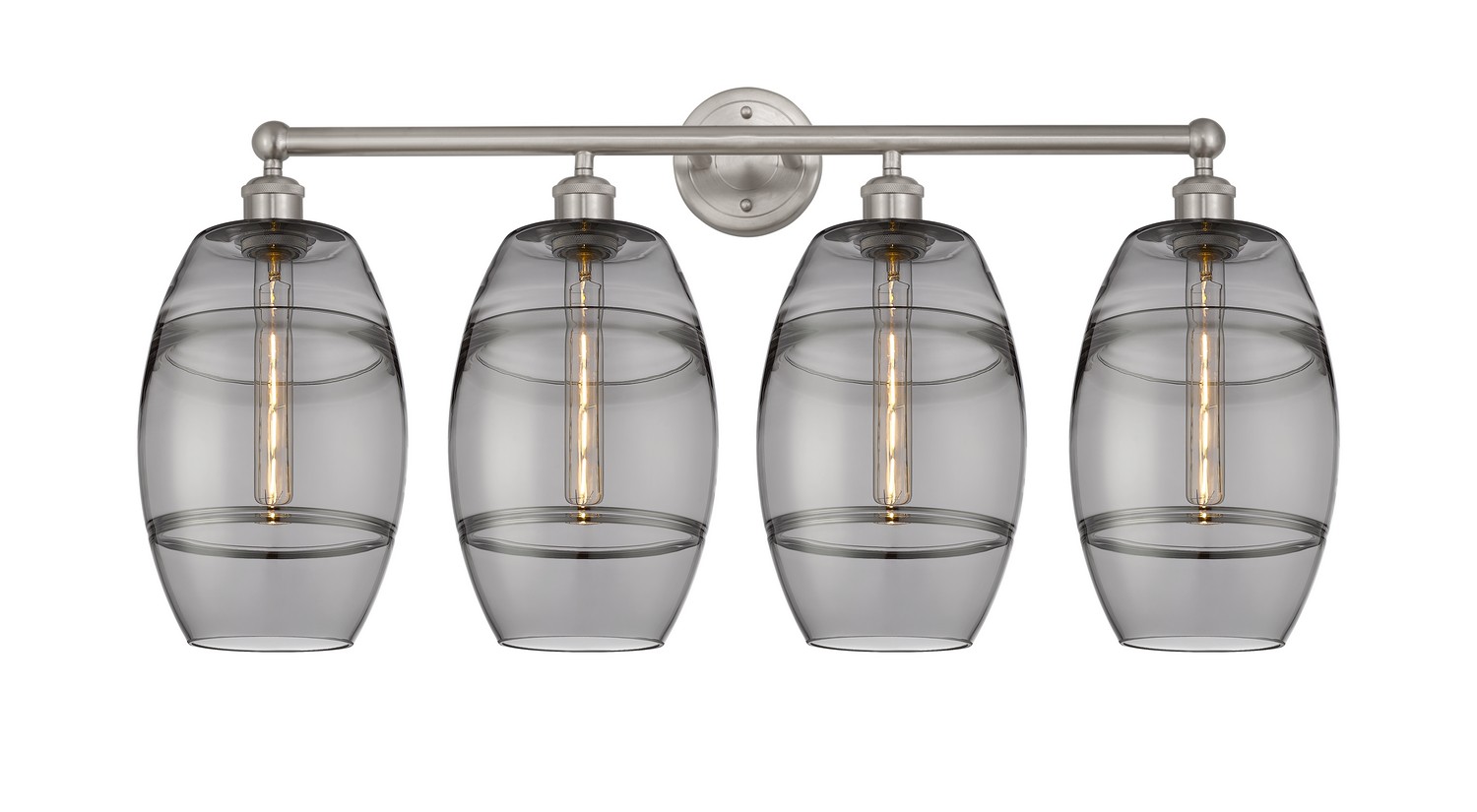 Four Light Bath Vanity by Innovations - Edison Collection, Satin Nickel Finish - 616-4W-SN-G557-8SM