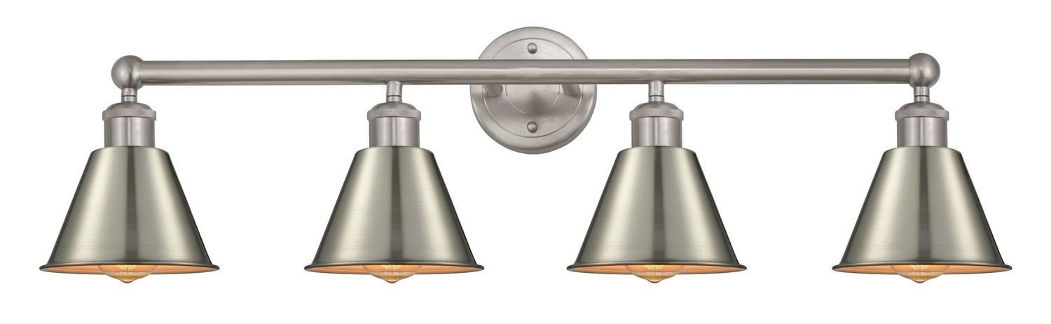 Four Light Bath Vanity by Innovations - Edison Collection, Brushed Satin Nickel Finish - 616-4W-SN-M8-SN