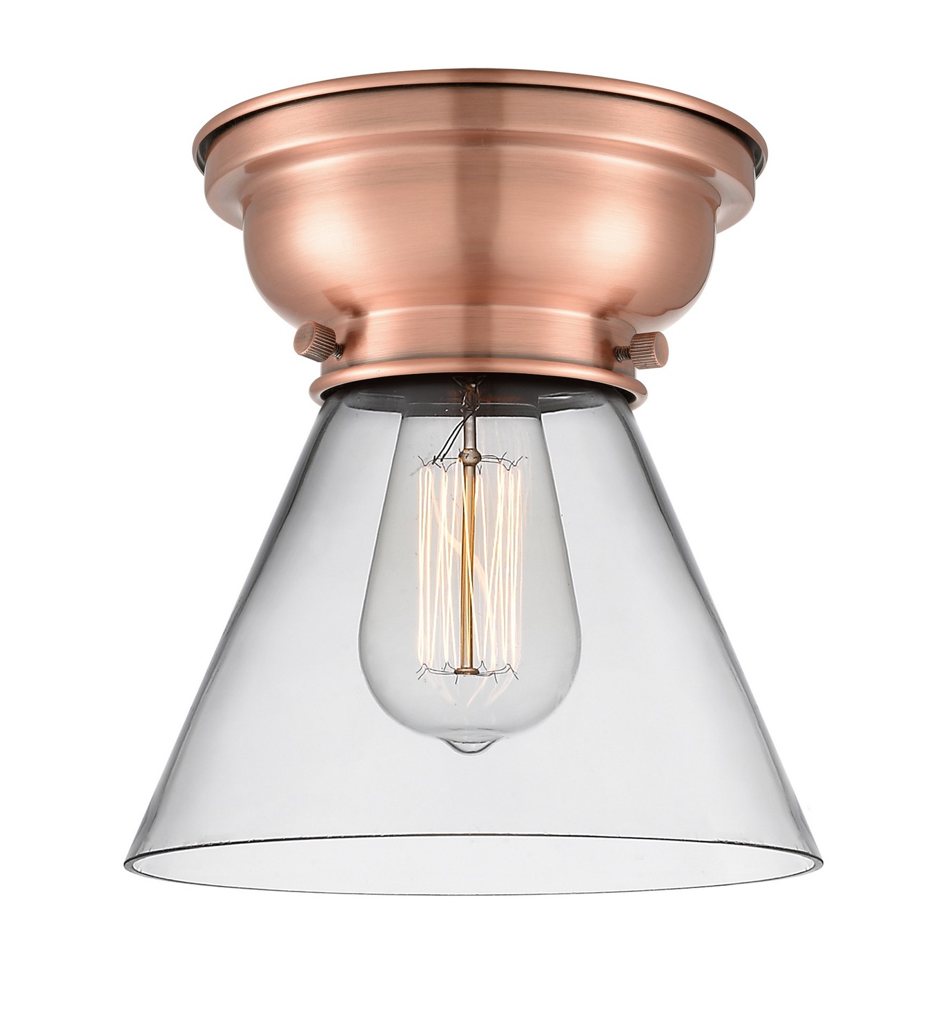 One Light Flush Mount by Innovations - Franklin Restoration Collection, Antique Copper Finish - 623-1F-AC-G42