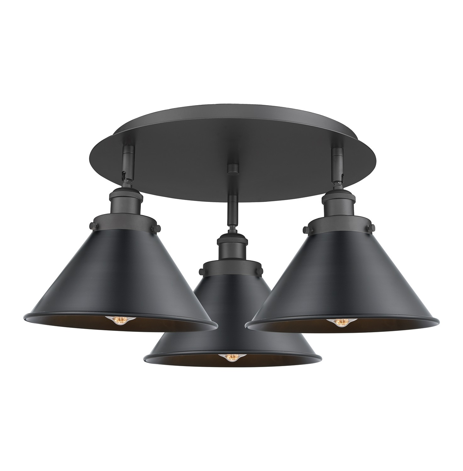 Three Light Semi-Flush Mount by Innovations - Ballston Urban Collection, Matte Black Finish - 916-3C-BK-M10-BK
