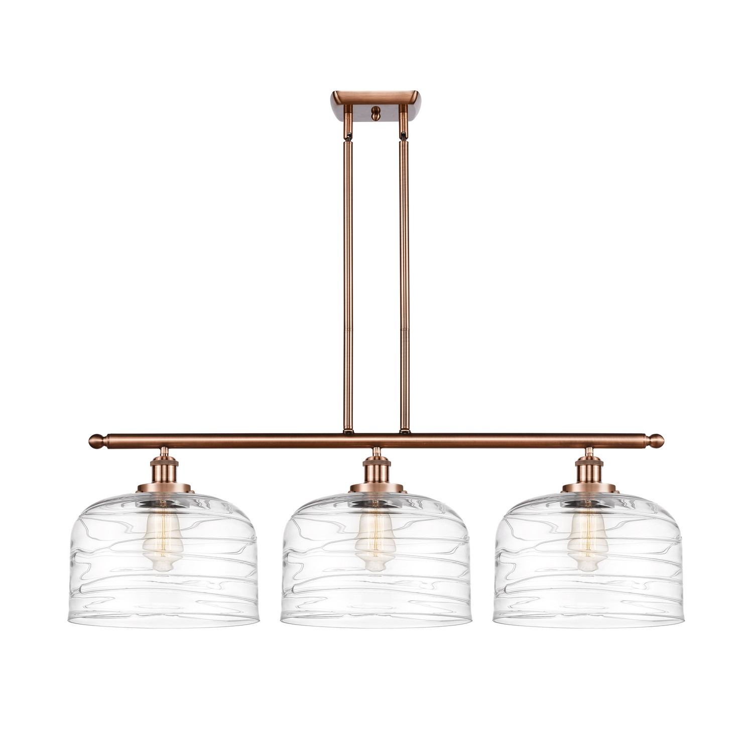 Three Light Island Pendant by Innovations - Ballston Urban Collection, Antique Copper Finish - 916-3I-AC-G713-L