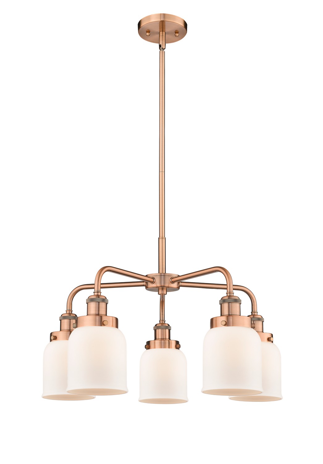 Five Light Chandelier by Innovations - Ballston Urban Collection, Antique Copper Finish - 916-5CR-AC-G51