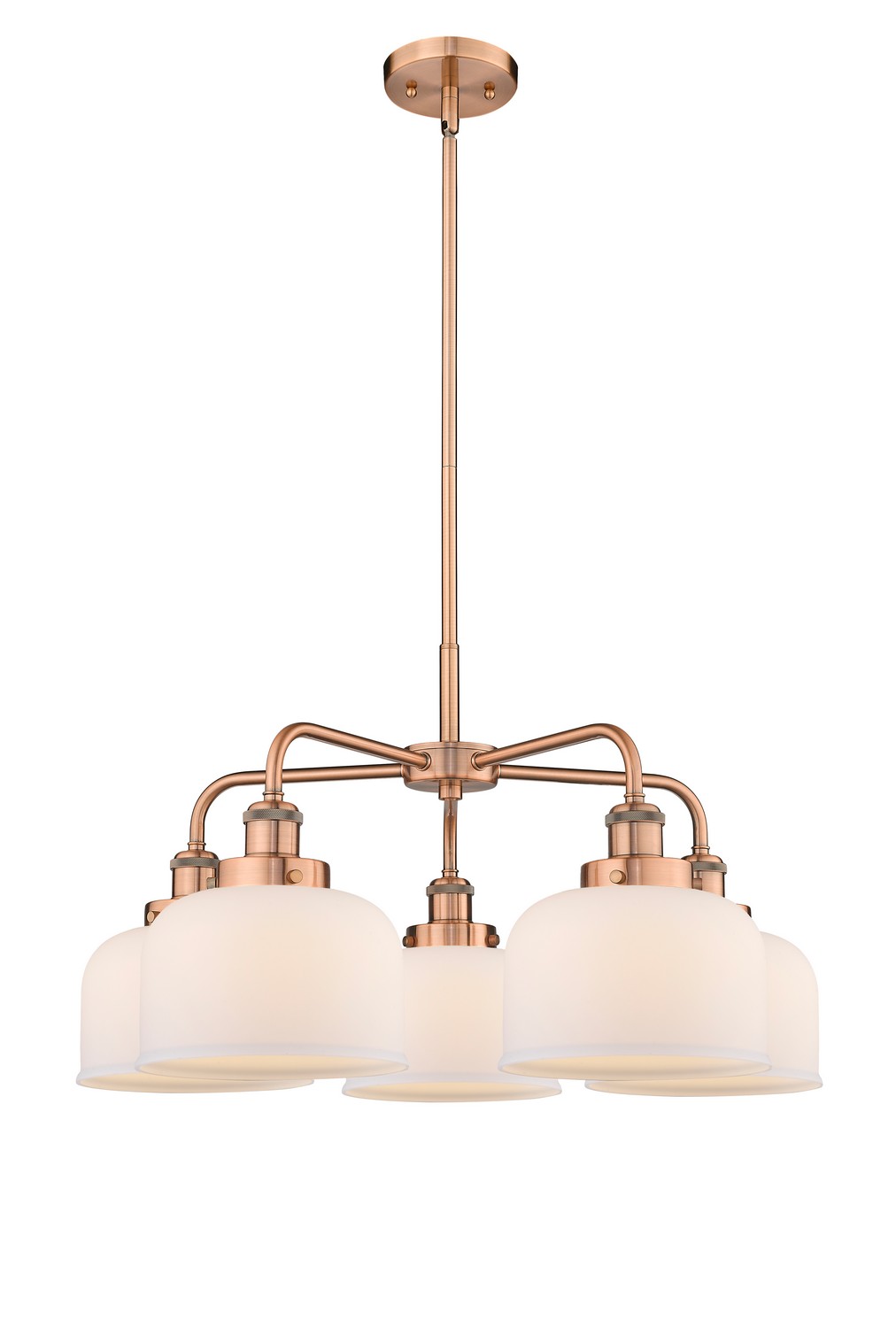 Five Light Chandelier by Innovations - Ballston Urban Collection, Antique Copper Finish - 916-5CR-AC-G71