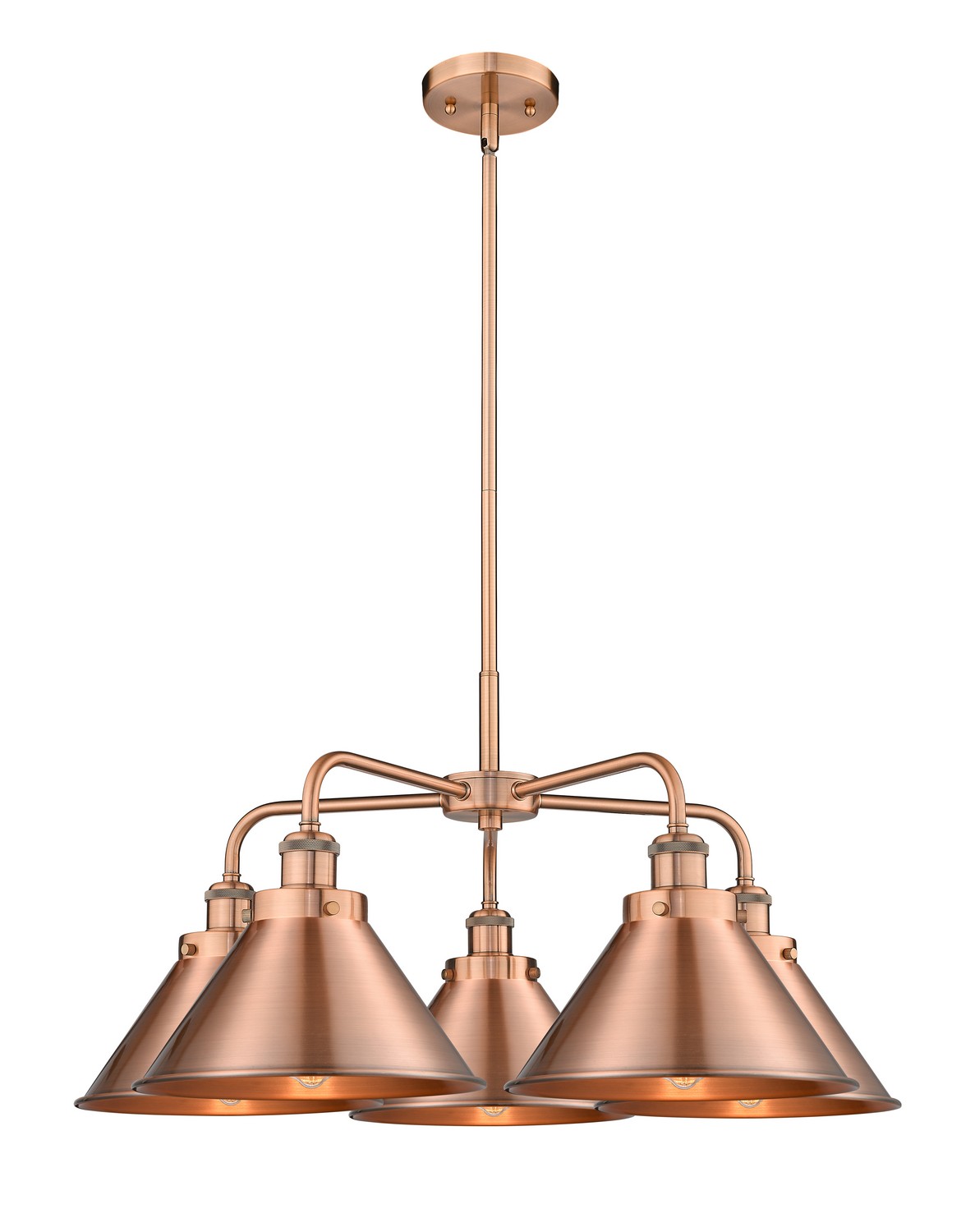 Five Light Chandelier by Innovations - Ballston Urban Collection, Antique Copper Finish - 916-5CR-AC-M10-AC