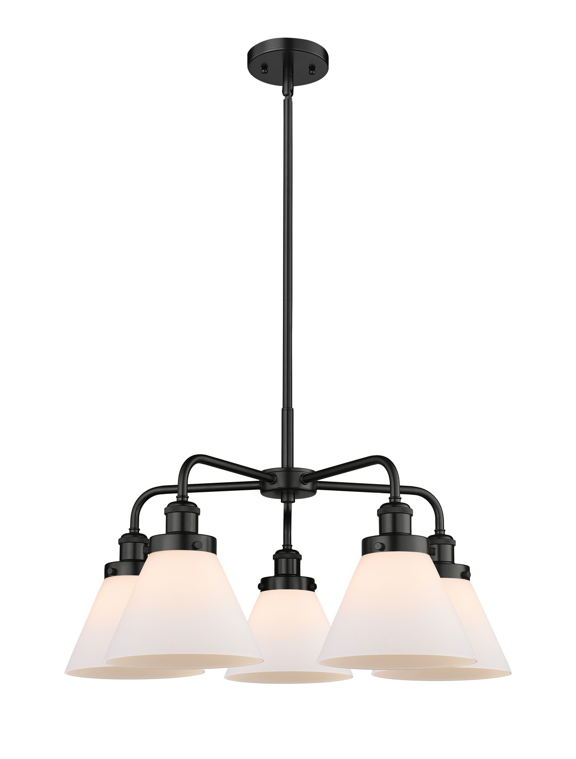 Five Light Chandelier by Innovations - Ballston Urban Collection, Matte Black Finish - 916-5CR-BK-G41
