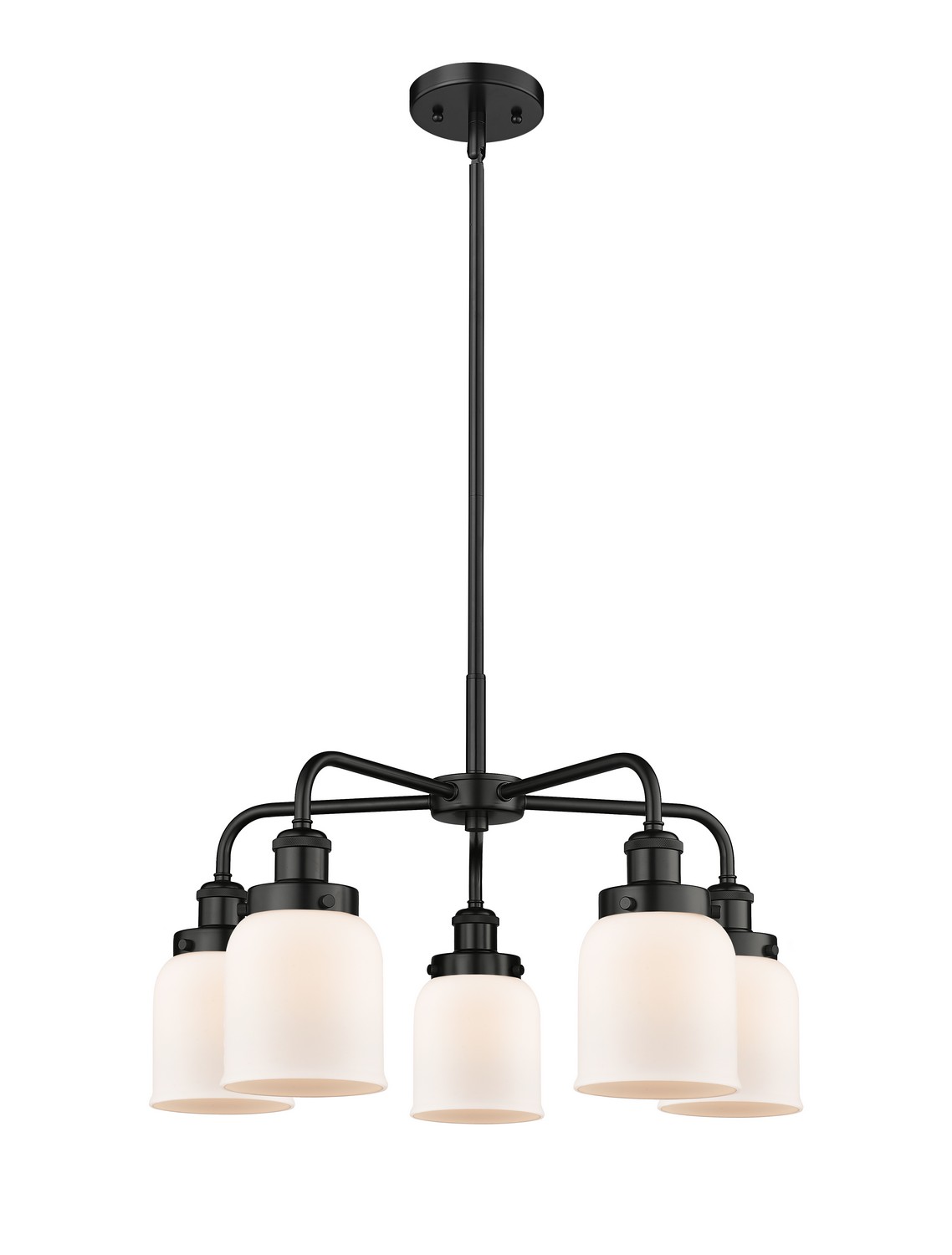 Five Light Chandelier by Innovations - Ballston Urban Collection, Matte Black Finish - 916-5CR-BK-G51