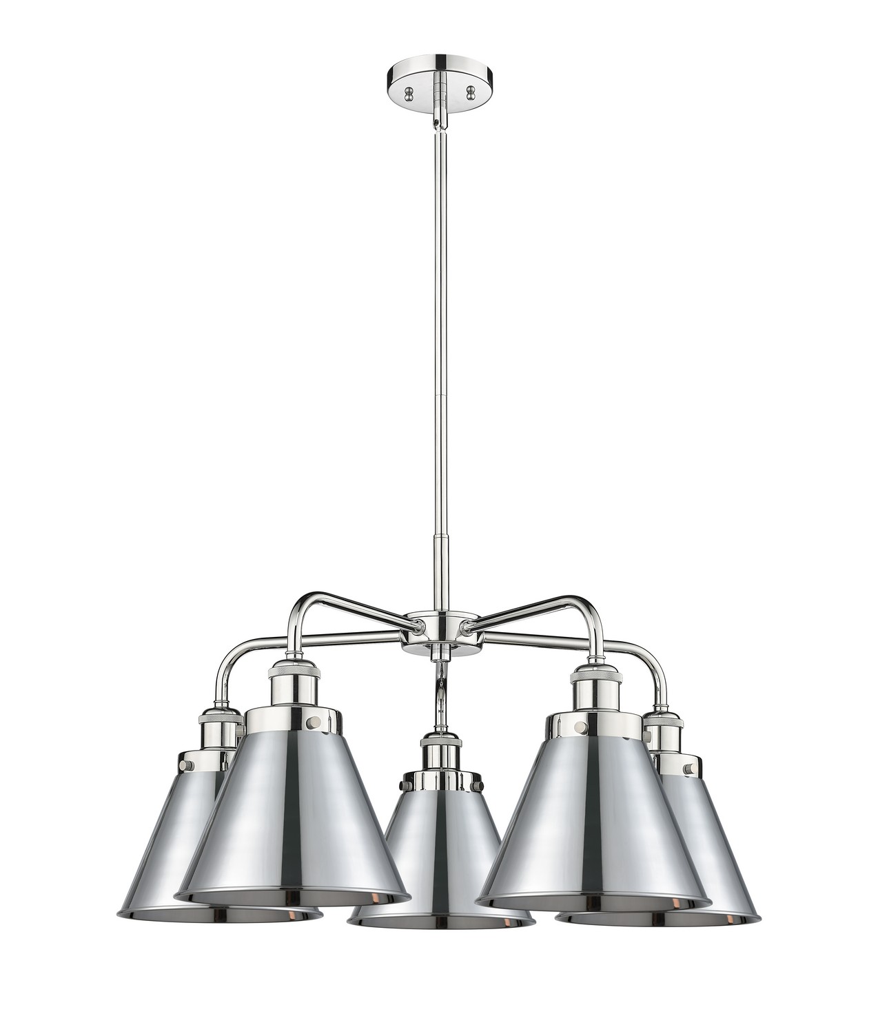 Five Light Chandelier by Innovations - Ballston Urban Collection, Polished Chrome Finish - 916-5CR-PC-M13-PC