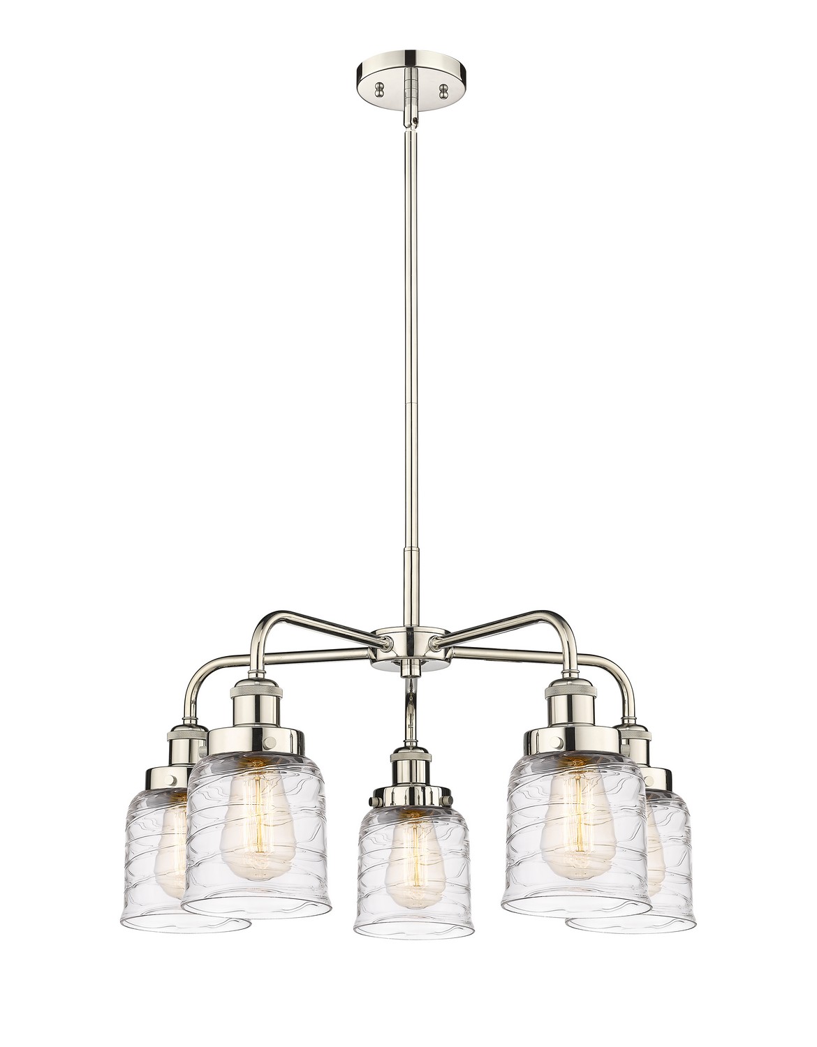 Five Light Chandelier by Innovations - Ballston Urban Collection, Polished Nickel Finish - 916-5CR-PN-G513