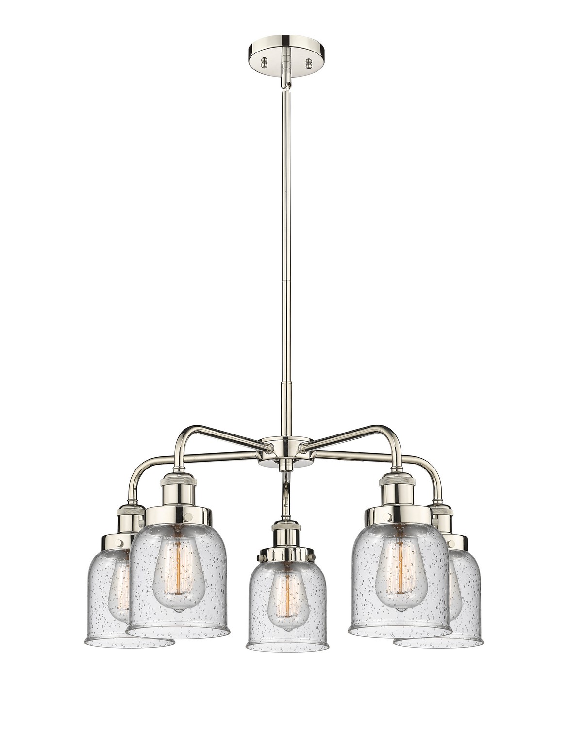 Five Light Chandelier by Innovations - Ballston Urban Collection, Polished Nickel Finish - 916-5CR-PN-G54