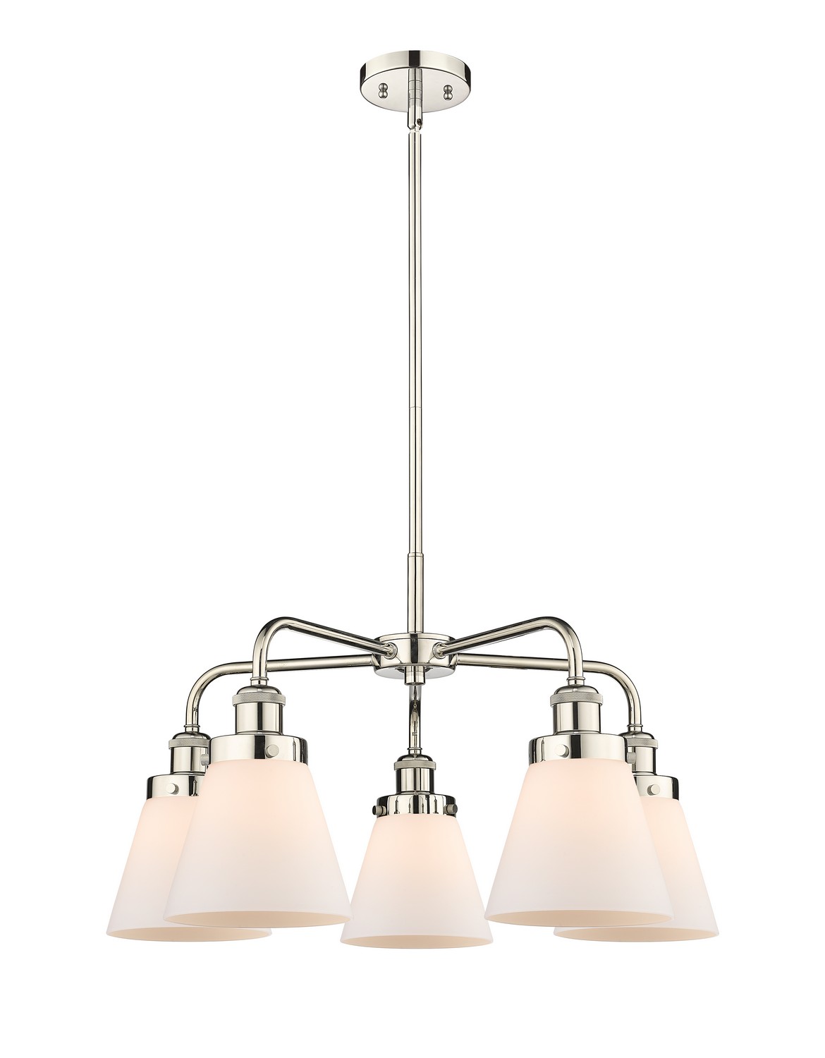 Five Light Chandelier by Innovations - Ballston Urban Collection, Polished Nickel Finish - 916-5CR-PN-G61