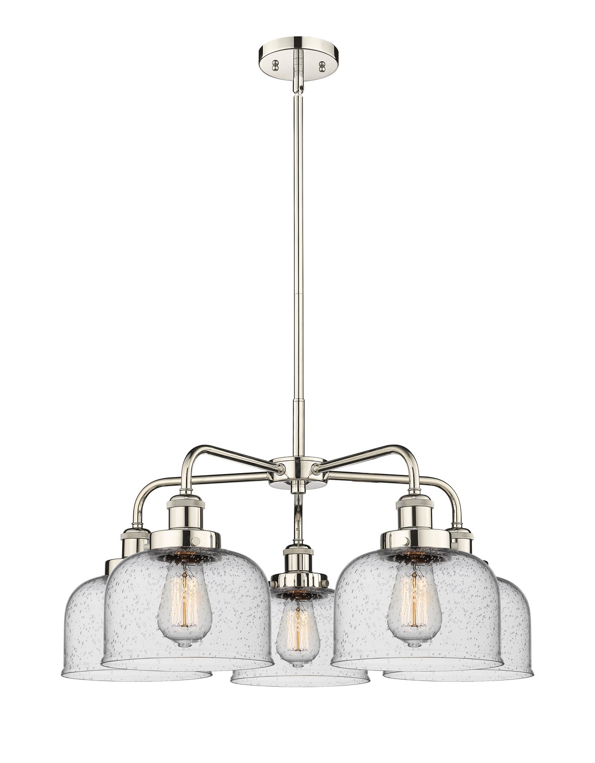 Five Light Chandelier by Innovations - Ballston Urban Collection, Polished Nickel Finish - 916-5CR-PN-G74