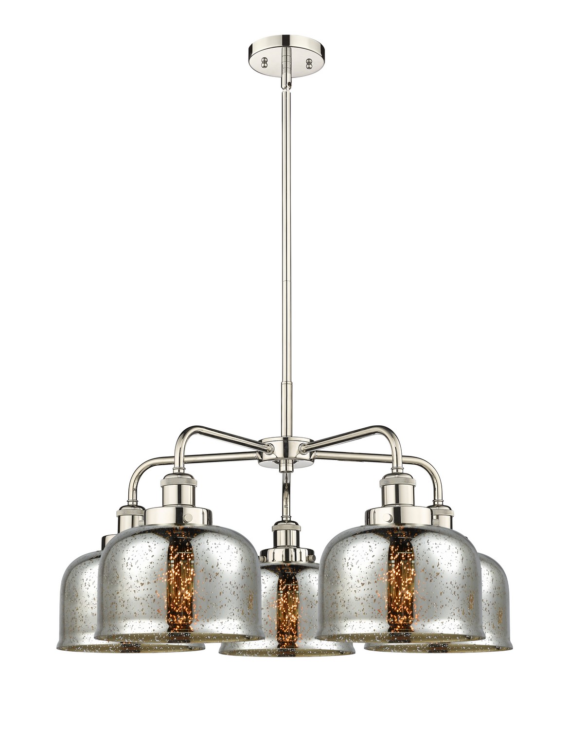 Five Light Chandelier by Innovations - Ballston Urban Collection, Polished Nickel Finish - 916-5CR-PN-G78