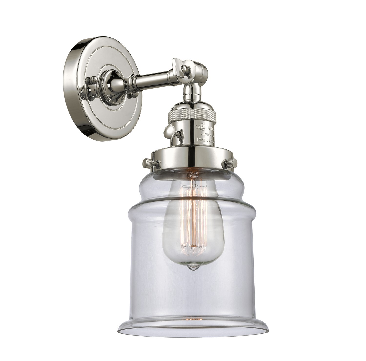 LED Wall Sconce by Innovations - Franklin Restoration Collection, Polished Nickel Finish - 203SW-PN-G182-LED