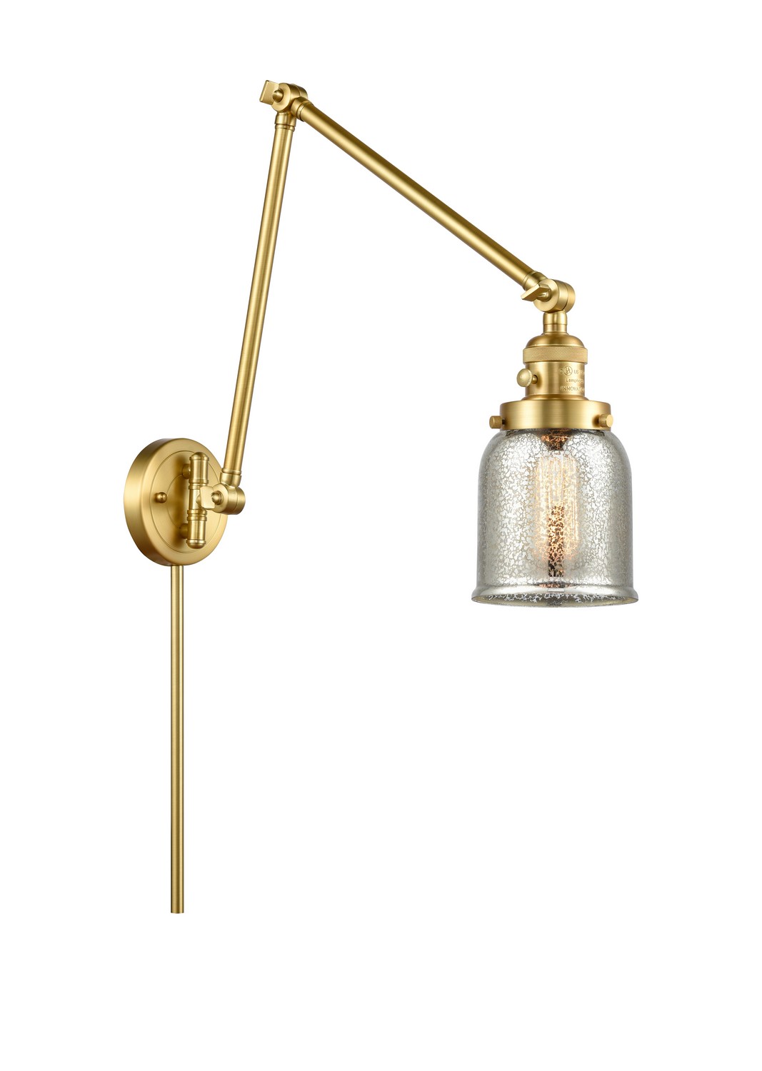 One Light Swing Arm by Innovations - Franklin Restoration Collection, Satin Gold Finish - 238-SG-G58