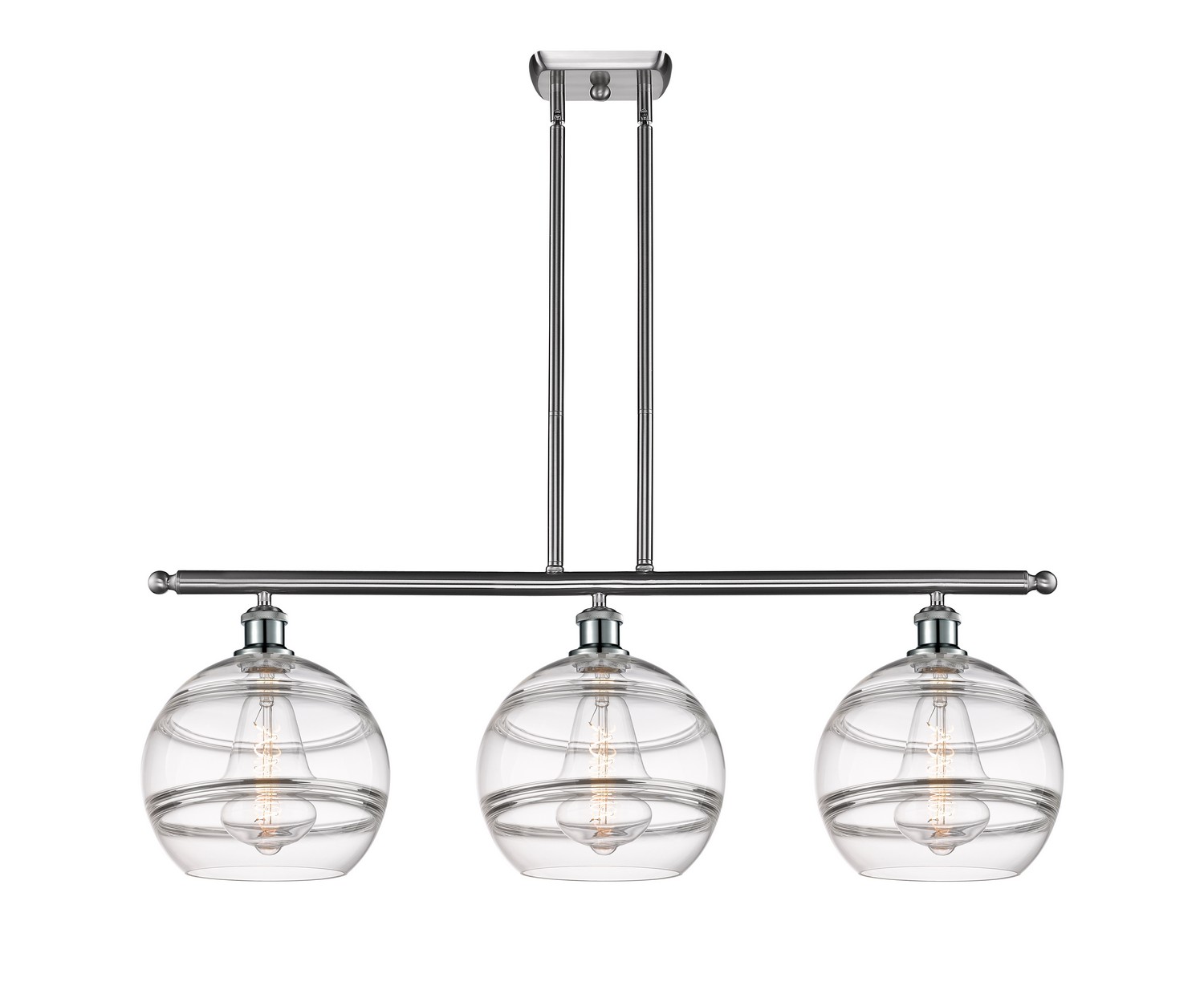 Three Light Island Pendant by Innovations - Ballston Collection, Brushed Satin Nickel Finish - 516-3I-SN-G556-10CL