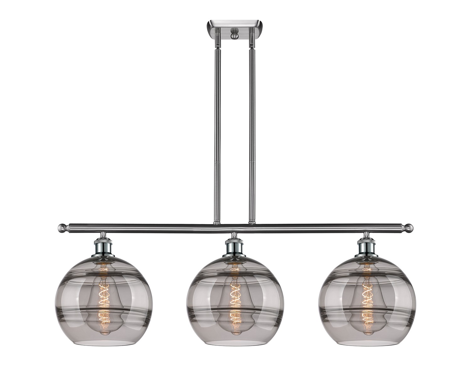 Three Light Island Pendant by Innovations - Ballston Collection, Brushed Satin Nickel Finish - 516-3I-SN-G556-10SM