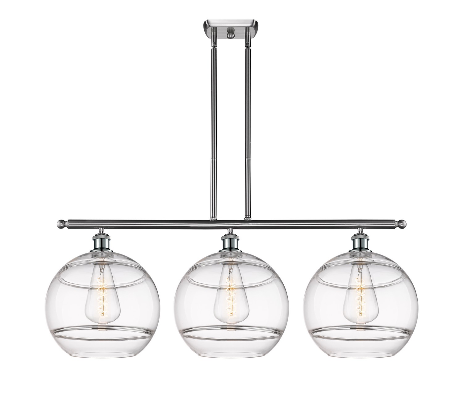 Three Light Island Pendant by Innovations - Ballston Collection, Brushed Satin Nickel Finish - 516-3I-SN-G556-12CL