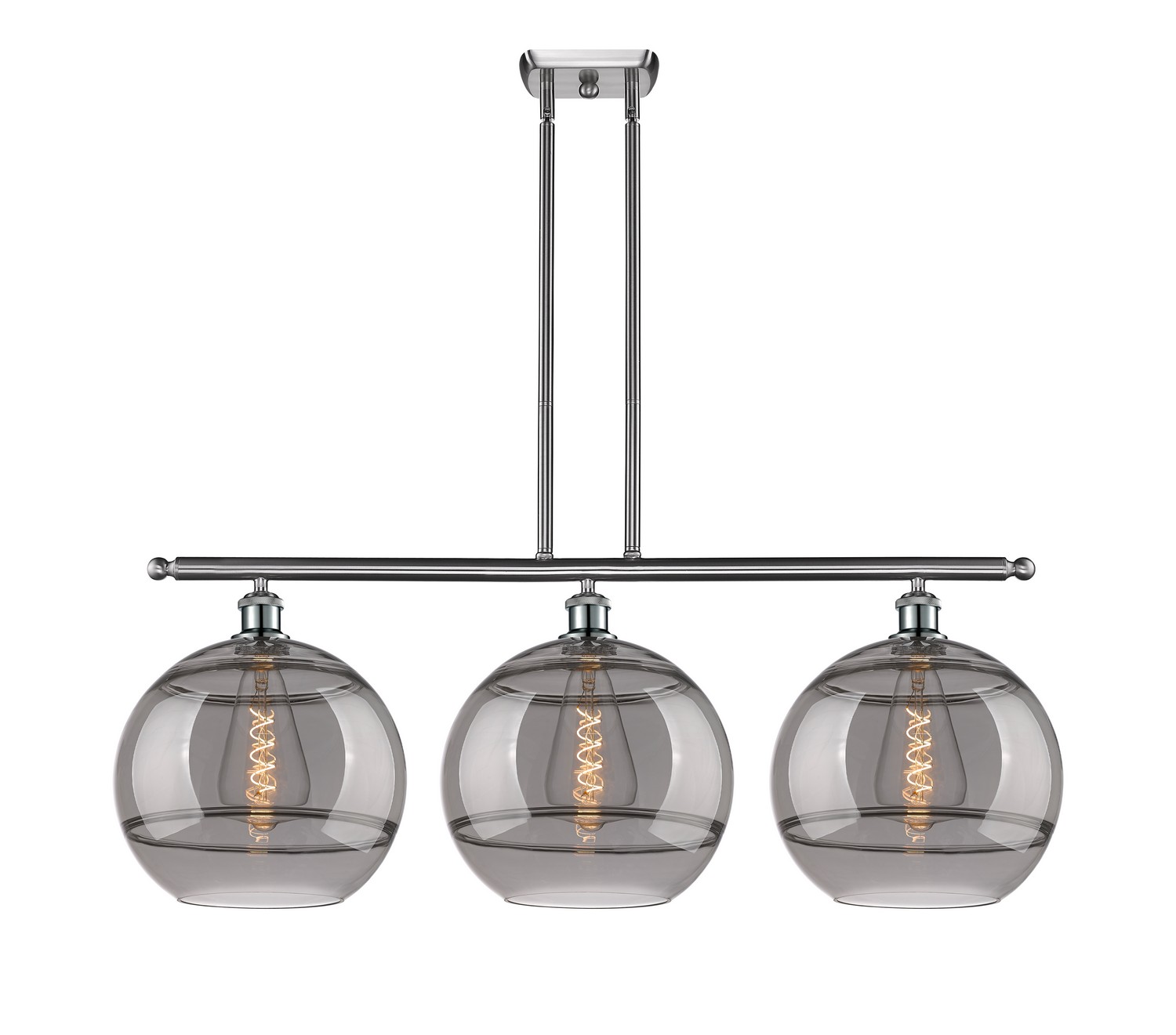 Three Light Island Pendant by Innovations - Ballston Collection, Brushed Satin Nickel Finish - 516-3I-SN-G556-12SM