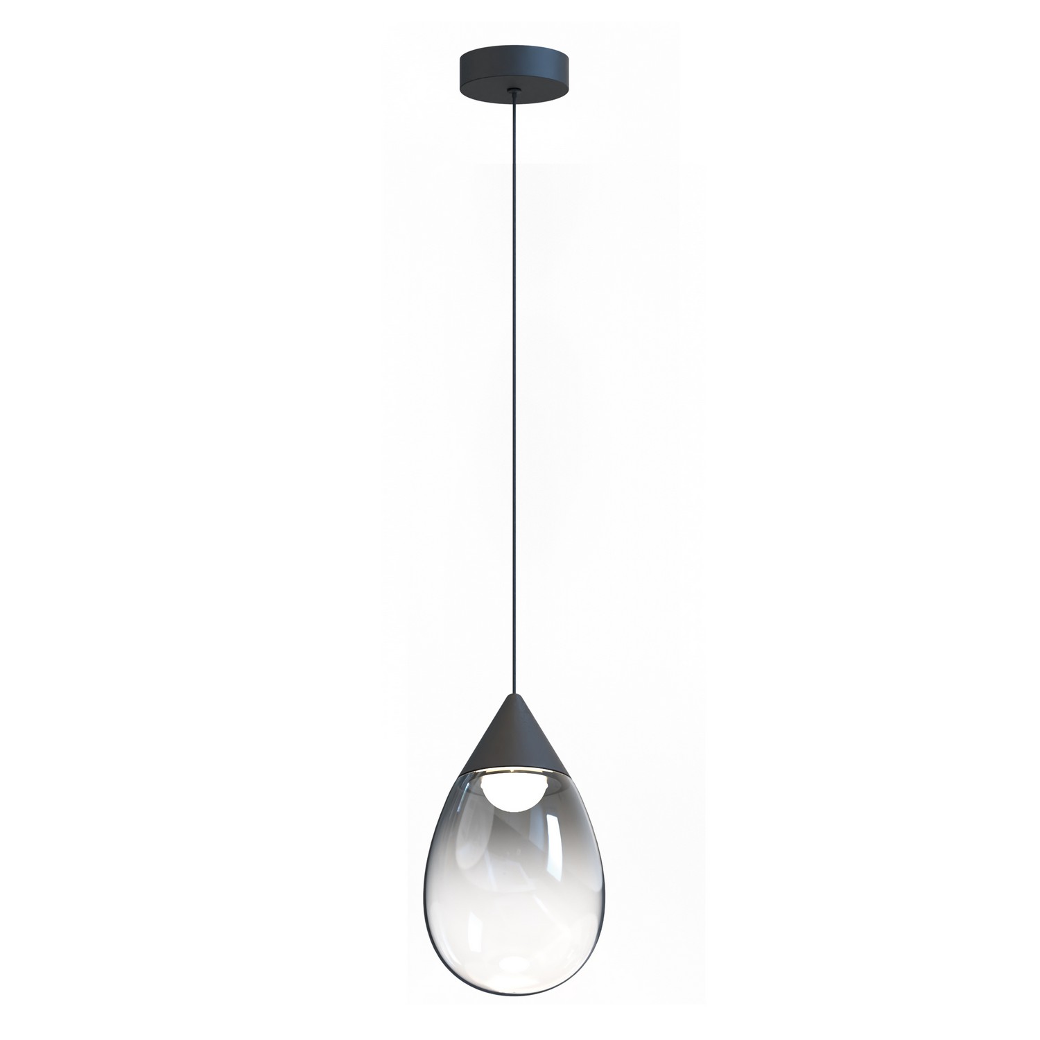 ET2 E21562-142BK Dewdrop LED 7.75 inch Black Single Pendant Ceiling Light