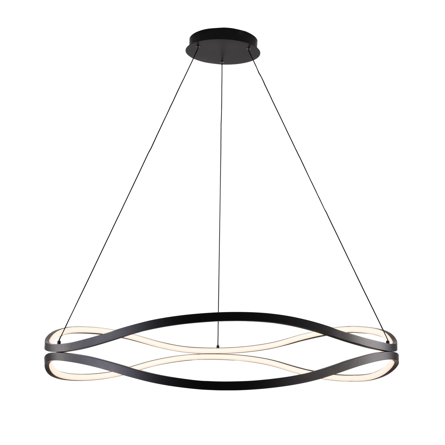 ET2 E22924-BK Curvo LED 38.75 inch Black Ring Pendant Ceiling Light