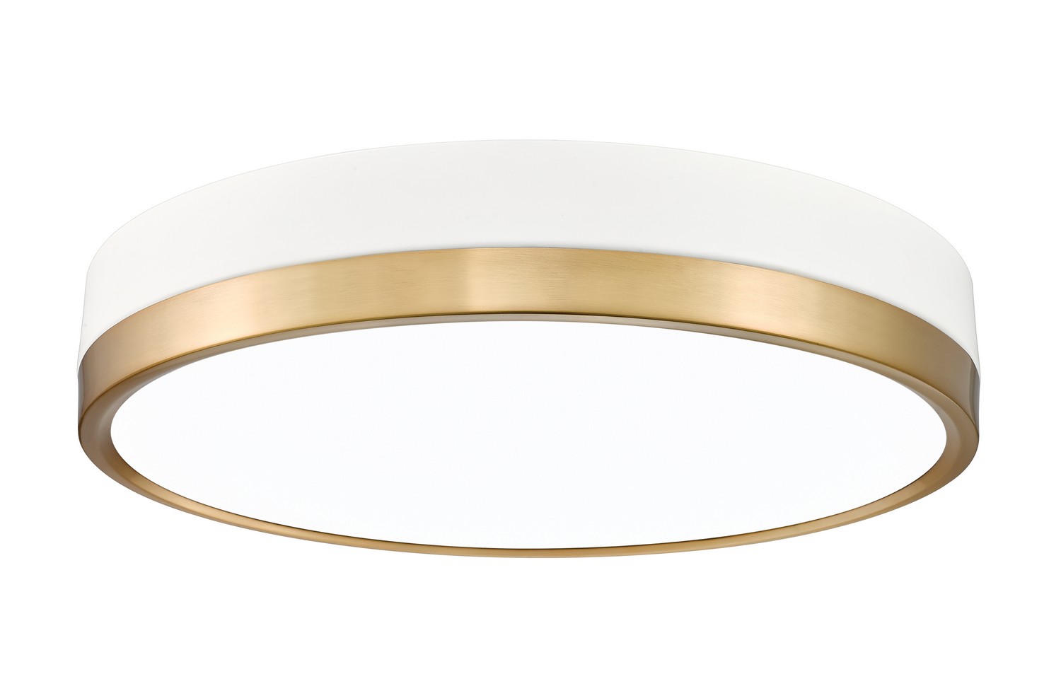 LED Flush Mount by Z-Lite - Algar Collection, Matte White + Modern Gold Finish - 1006F16-MW-MGLD-LED