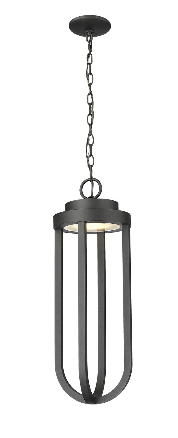 LED Outdoor Chain Mount Ceiling Fixture by Z-Lite - Leland Collection, Sand Black Finish - 5005CHB-BK-LED