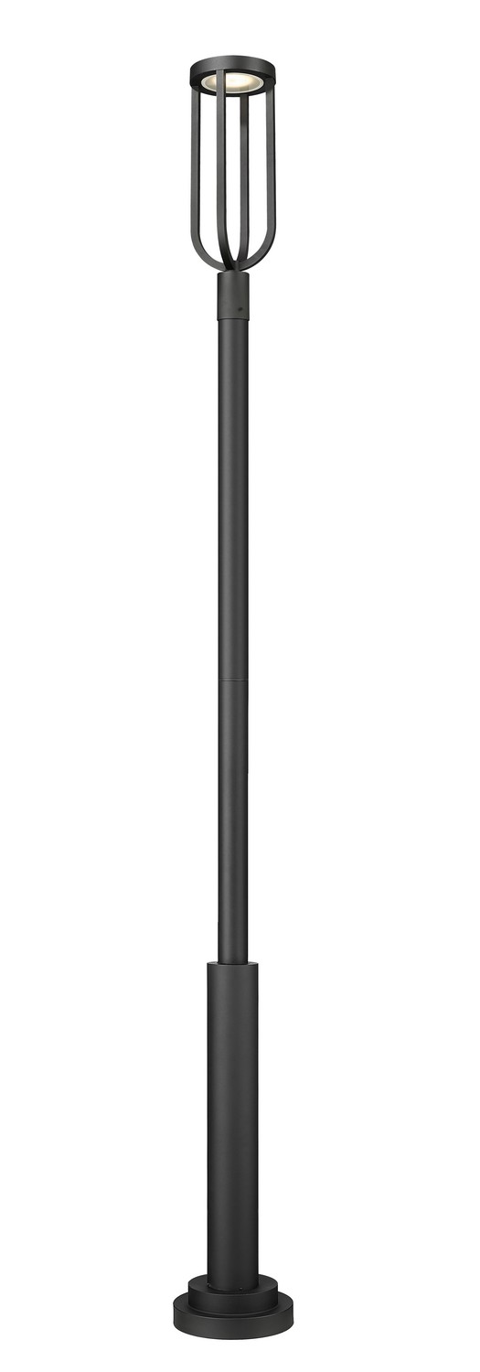 Photos - Chandelier / Lamp Z-Lite Sand Black LED Outdoor Post Mount from the Leland Collection 5005PHB-5010P-BK-LED