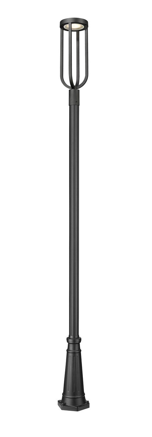 Photos - Chandelier / Lamp Z-Lite Sand Black LED Outdoor Post Mount from the Leland Collection 5005PHB-5011P-BK-LED