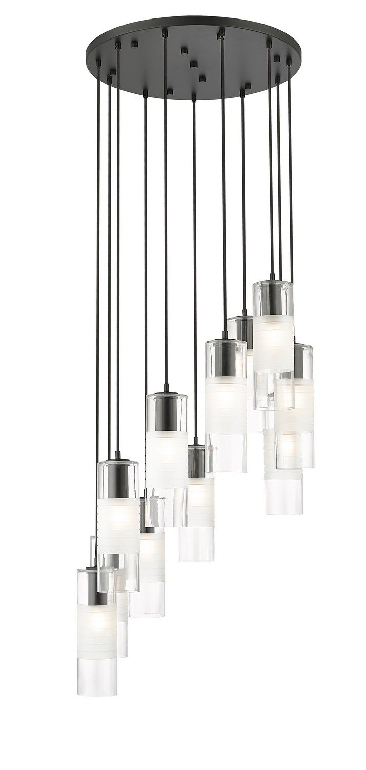 11 Light Chandelier by Z-Lite - Alton Collection, Matte Black Finish - 824P-11R-MB