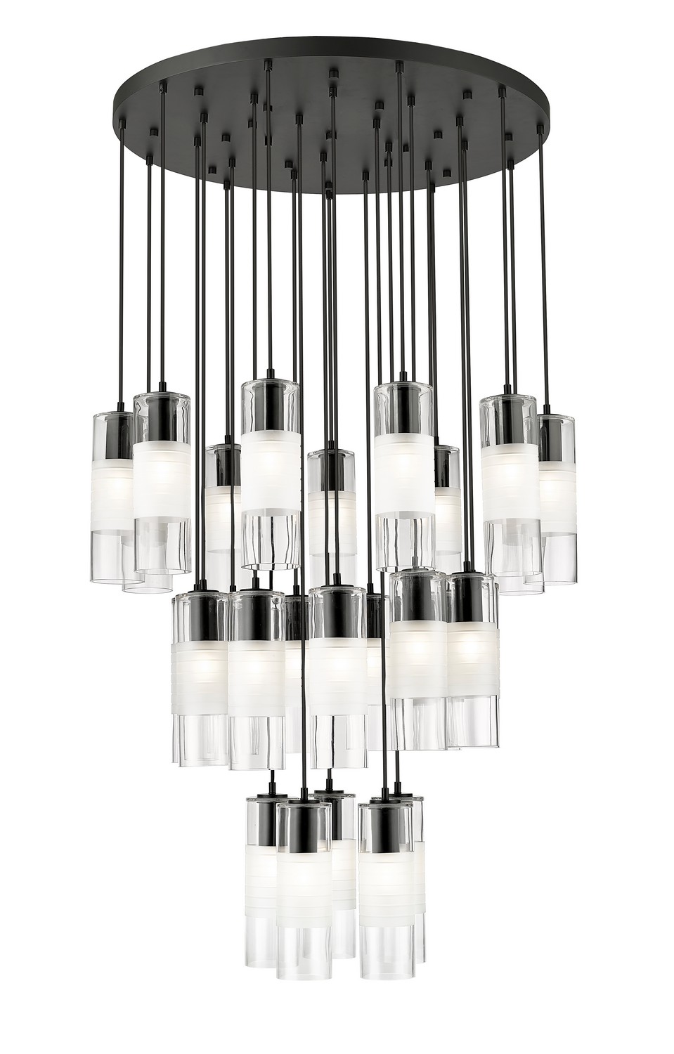 27 Light Chandelier by Z-Lite - Alton Collection, Matte Black Finish - 824P-27R-MB