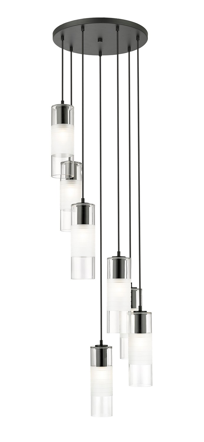 Seven Light Chandelier by Z-Lite - Alton Collection, Matte Black Finish - 824P-7R-MB