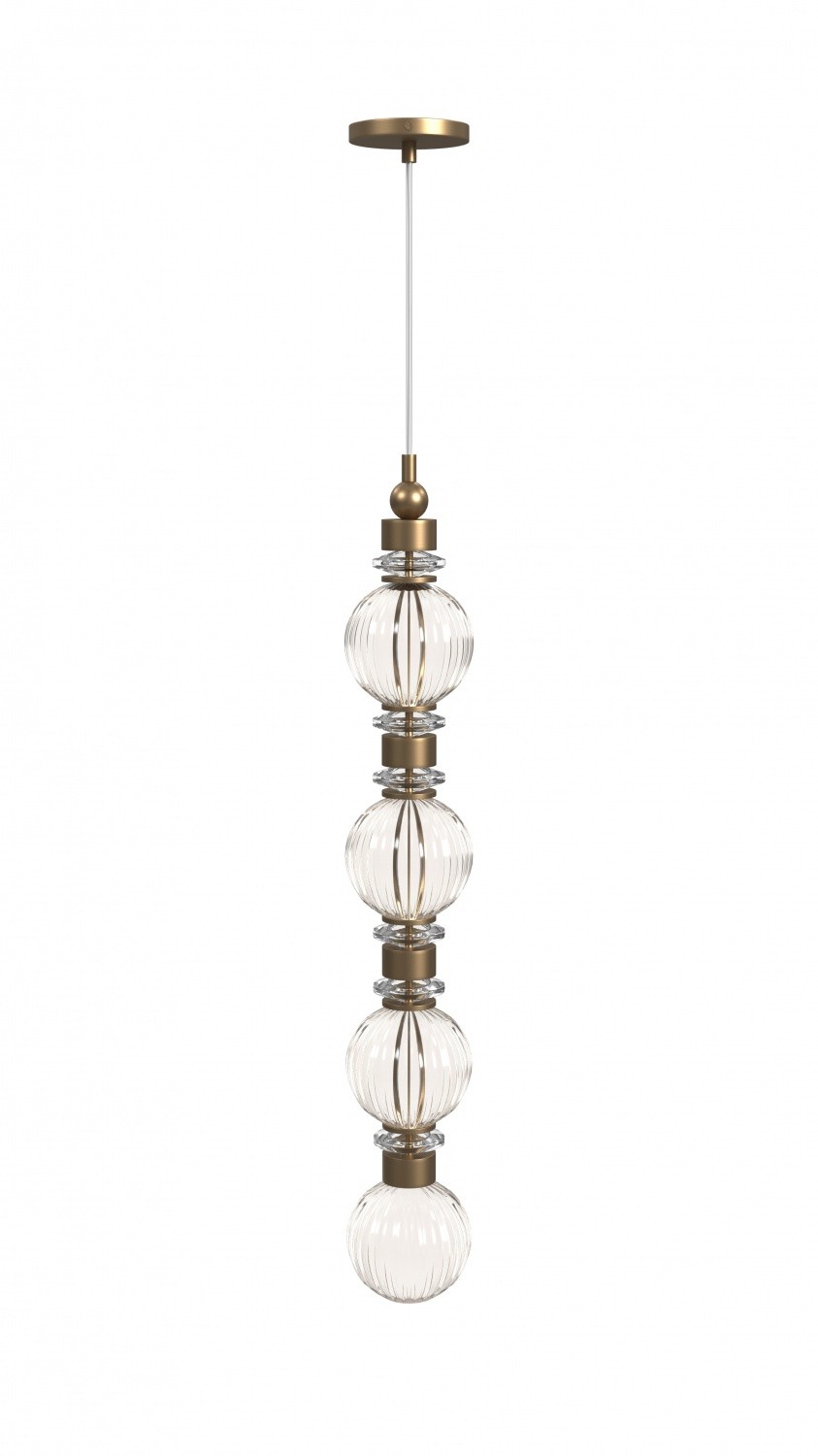 Aged Brass LED Pendant from the Avra Collection