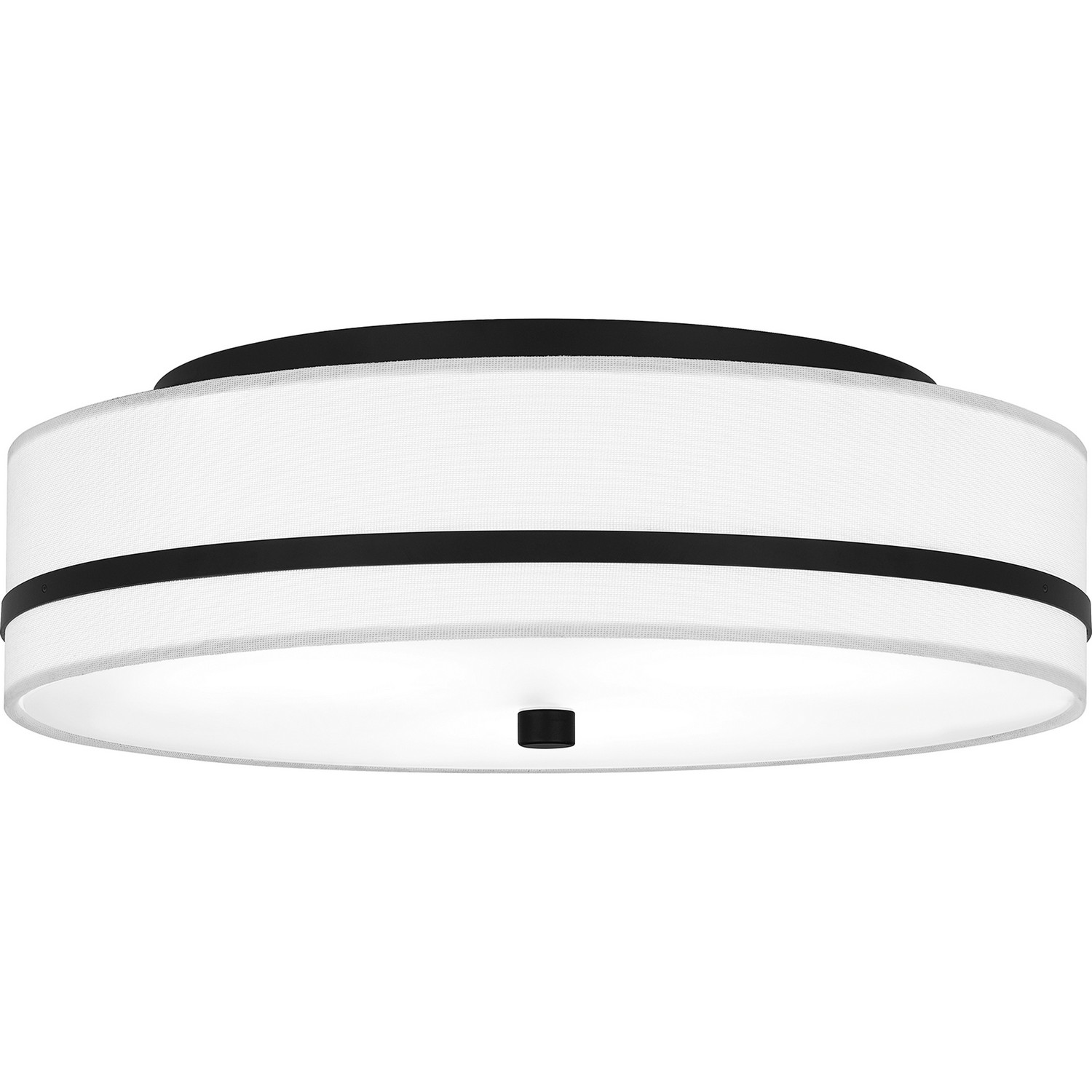 QZEL QFL6180MBK Three Light Flush Mount Matte Black