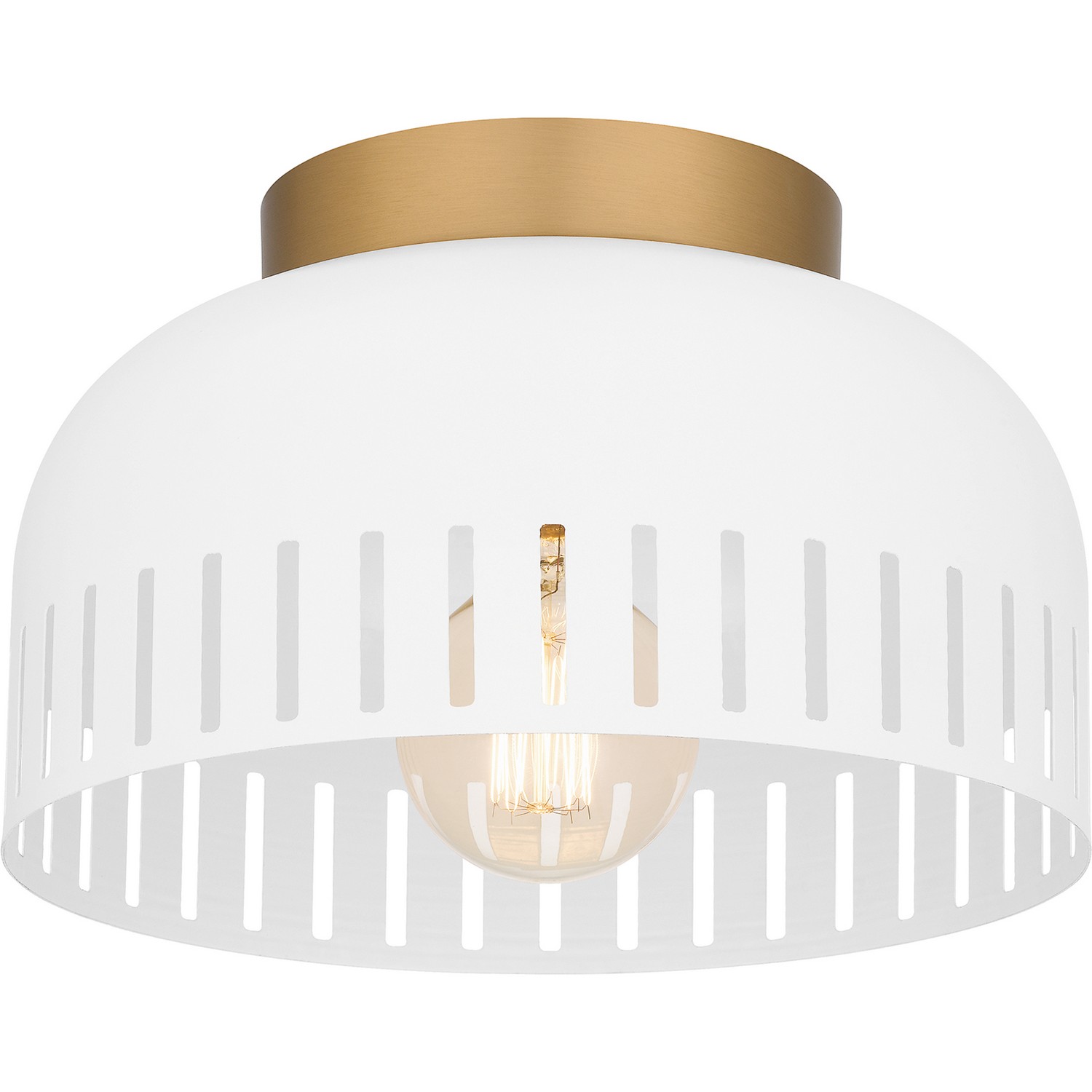 QZEL QFL6208W WHITE 1-LIGHT FLUSH MOUNT