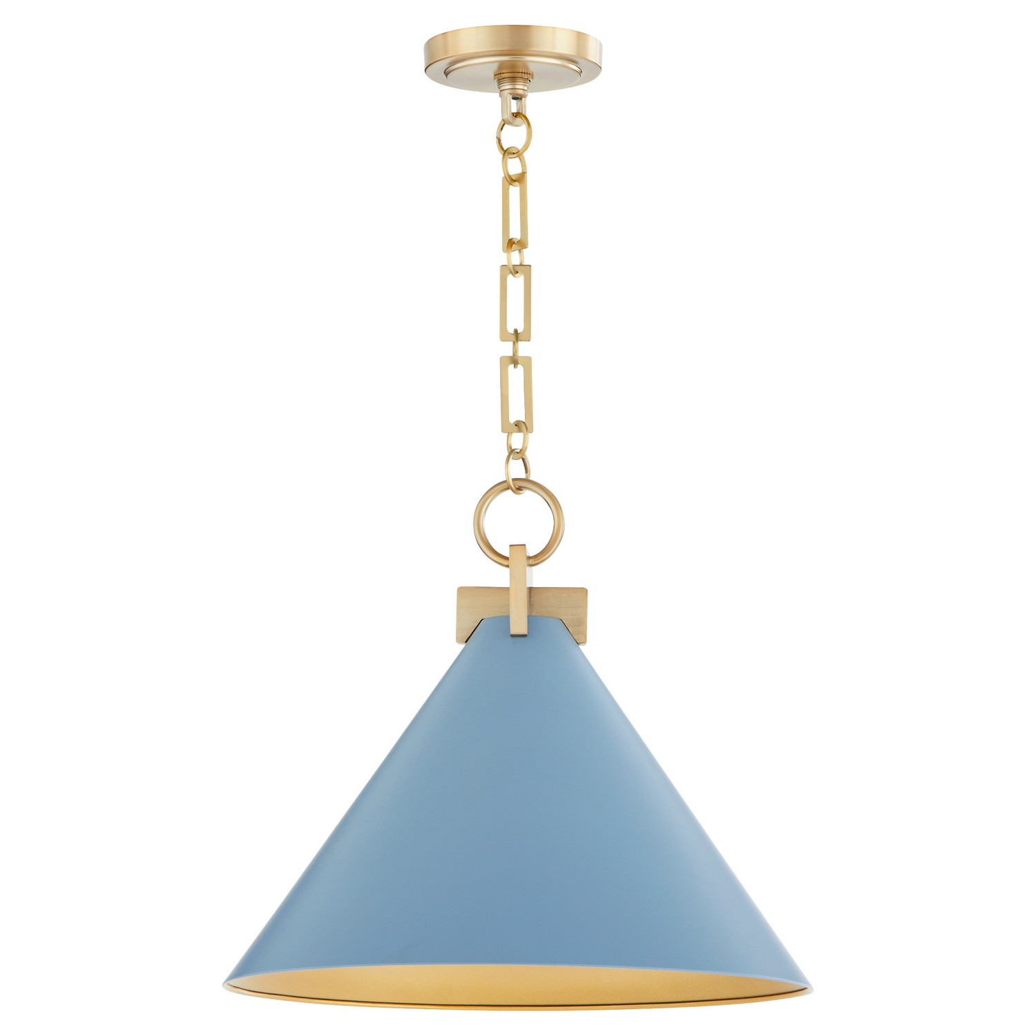 Photos - Chandelier / Lamp Quorum International Jackson 1-Light Pendant in Blue w with Aged Brass 68-16-1280
