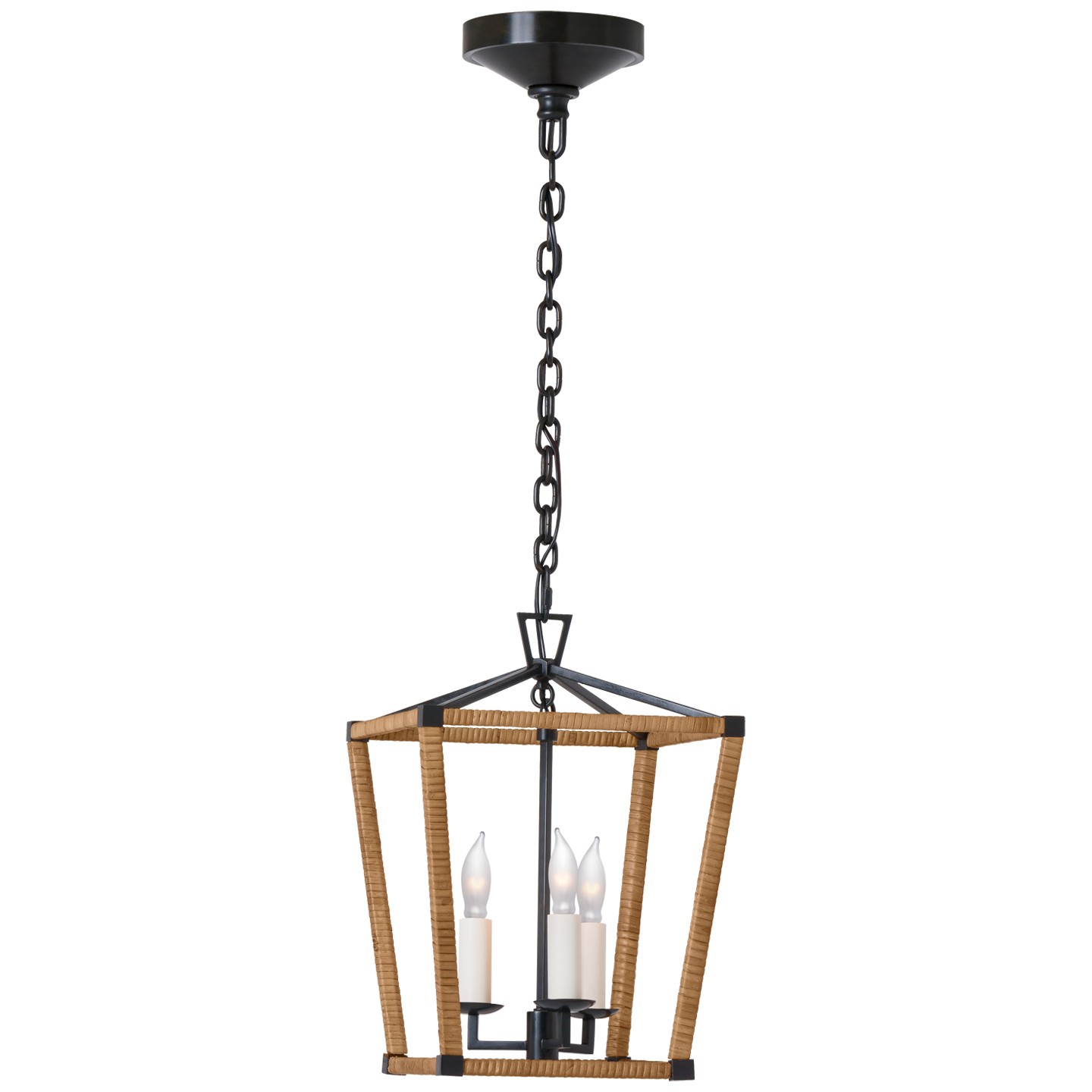 VISUSIGN CHC 5875AI/NRT LED Lantern Aged Iron and Natural Rattan Number Of Bulbs 3 Candelabra