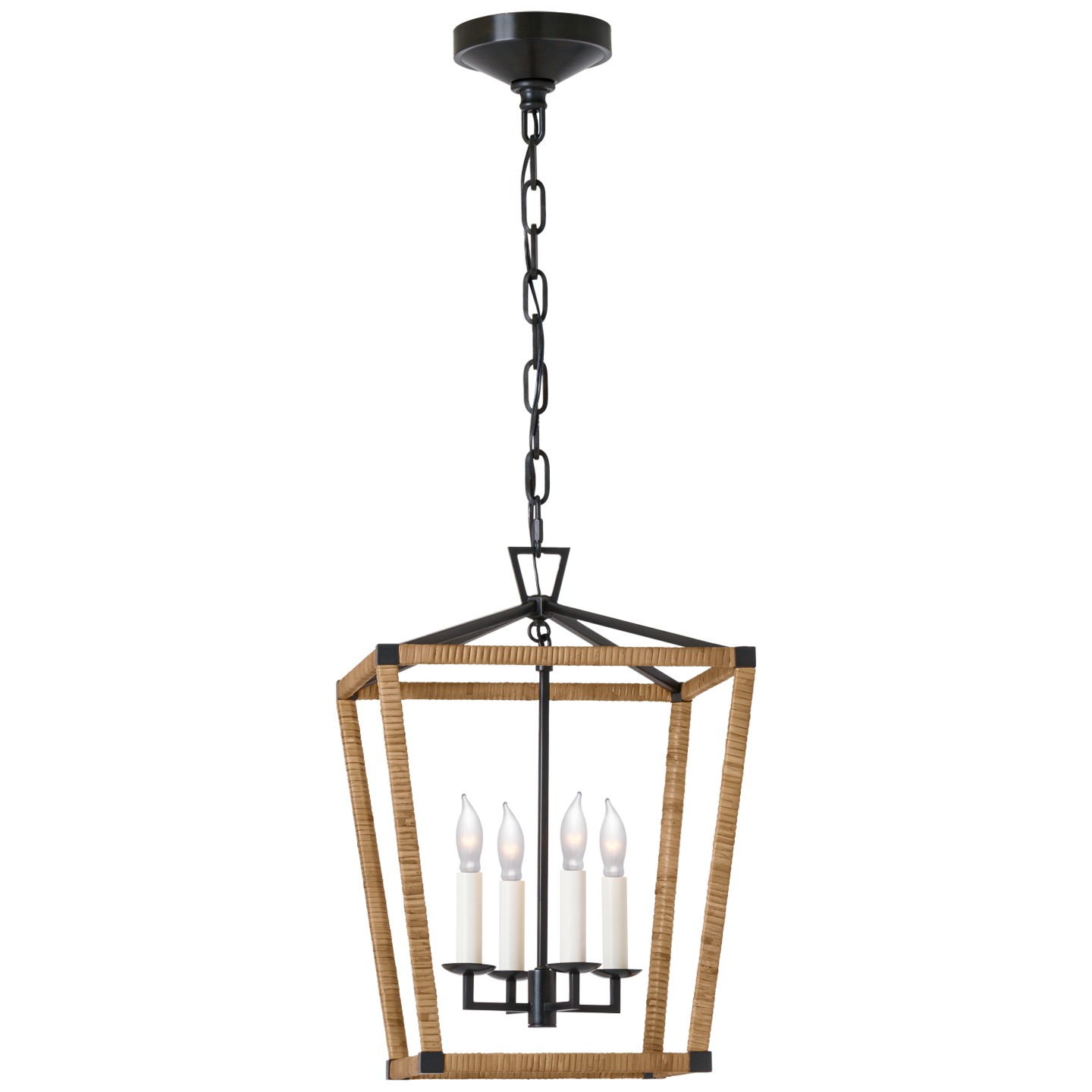 VISUSIGN CHC 5876AI/NRT LED Lantern Aged Iron and Natural Rattan Number Of Bulbs 4 Candelabra