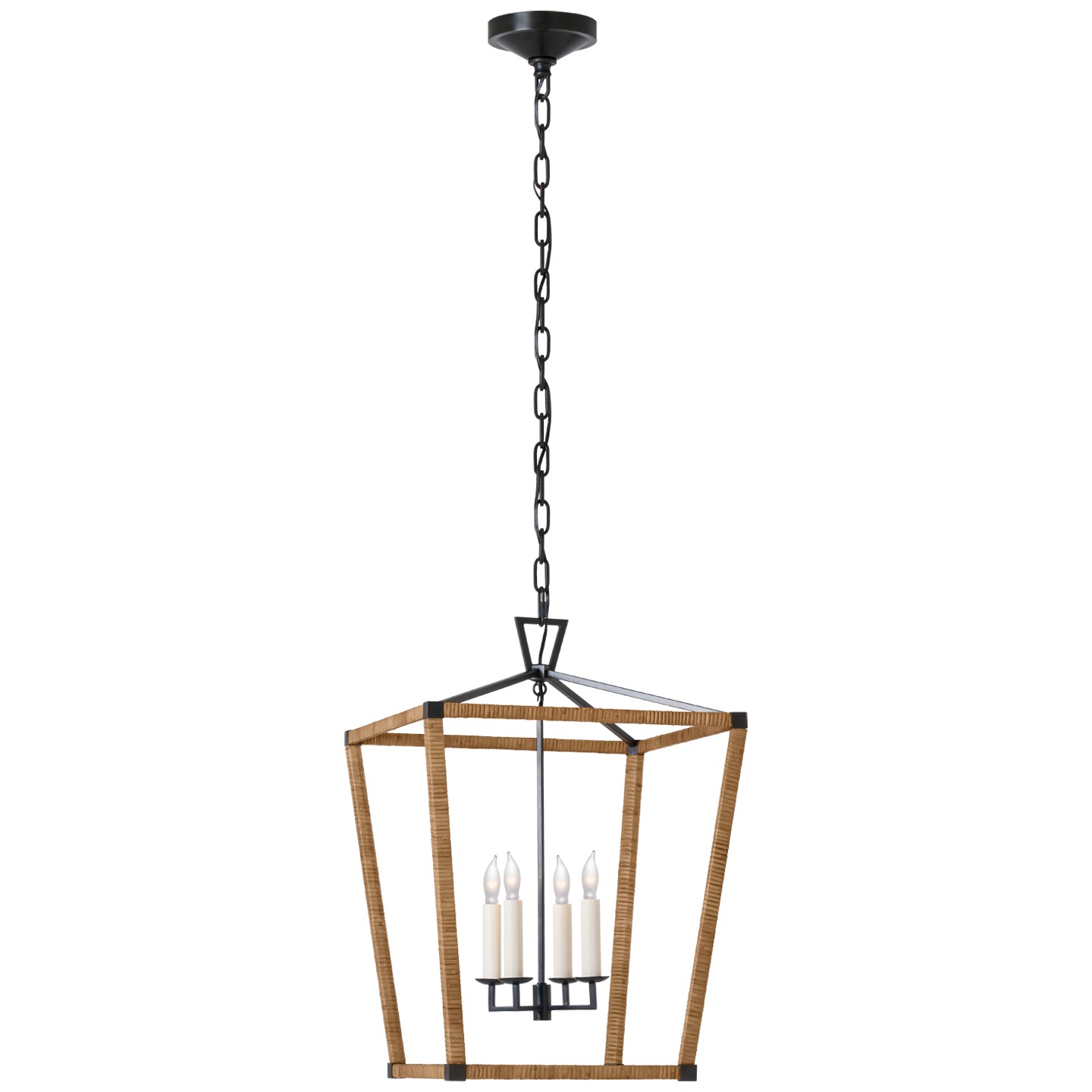 VISUSIGN CHC 5877AI/NRT LED Lantern Aged Iron and Natural Rattan Number Of Bulbs 4 Candelabra